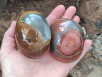 Polished On One Side Polychrome Jasper x 6 From Mahajanga, Madagascar