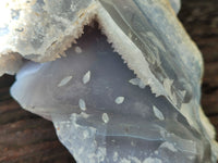 Natural Blue Lace Agate Geode Specimens x 3 From Malawi