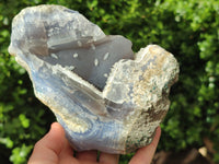 Natural Blue Lace Agate Geode Specimens x 3 From Malawi