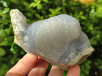 Natural Blue Lace Agate Geode Specimens x 3 From Malawi