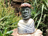 Hand Made African Male Bust Carving x 1 From Zimbabwe