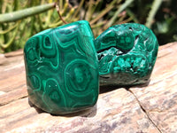 Polished Flower Banded Malachite Free Forms x 12 From Congo