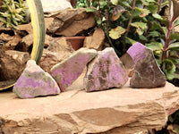 Polished on One Side Stichtite and Serpentine Free Forms x 1 From Barberton, South Africa