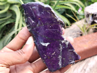 Polished On One Side Purpurite Free Forms x 6 From Namibia