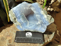 Natural Blue Lace Agate Geode Specimens x 2 From Malawi