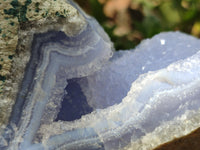 Natural Blue Lace Agate Geode Specimens x 2 From Malawi