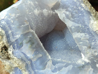 Natural Blue Lace Agate Geode Specimens x 2 From Malawi