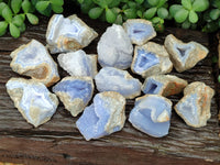 Natural Blue Lace Agate Geode Specimens x 24 From Malawi