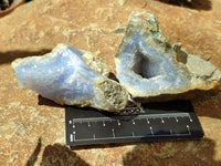 Natural Blue Lace Agate Geode Specimens x 24 From Malawi