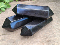 Polished Black Tourmaline Double Terminated Points x 3 From Madagascar