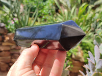 Polished Black Tourmaline Double Terminated Points x 3 From Madagascar