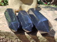 Polished Black Tourmaline Double Terminated Points x 3 From Madagascar