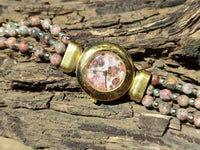 Polished Vintage La Fon Watch with Snakeskin Jasper Beads - Sold Per Item - From South Africa