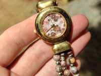 Polished Vintage La Fon Watch with Snakeskin Jasper Beads - Sold Per Item - From South Africa