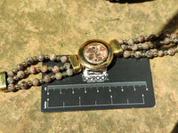 Polished Vintage La Fon Watch with Snakeskin Jasper Beads - Sold Per Item - From South Africa