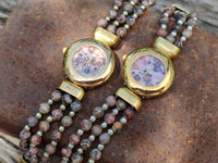 Polished Vintage La Fon Watch with Snakeskin Jasper Beads - Sold Per Item - From South Africa