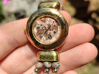 Polished Vintage La Fon Watch with Snakeskin Jasper Beads - Sold Per Item - From South Africa