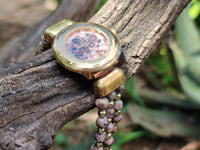 Polished Vintage La Fon Watch with Snakeskin Jasper Beads - Sold Per Item - From South Africa