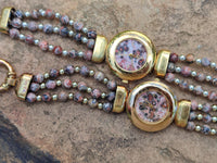 Polished Vintage La Fon Watch with Snakeskin Jasper Beads - Sold Per Item - From South Africa