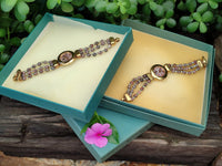 Polished Vintage La Fon Watch with Snakeskin Jasper Beads - Sold Per Item - From South Africa