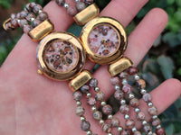 Polished Vintage La Fon Watch with Snakeskin Jasper Beads - Sold Per Item - From South Africa