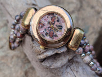 Polished Vintage La Fon Watch with Snakeskin Jasper Beads - Sold Per Item - From South Africa