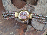 Polished Vintage La Fon Watch with Snakeskin Jasper Beads - Sold Per Item - From South Africa