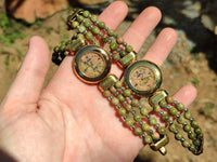 Polished Vintage La Fon Watch with Unakite Beads - Sold Per Item - From South Africa