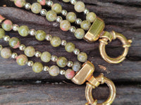 Polished Vintage La Fon Watch with Unakite Beads - Sold Per Item - From South Africa