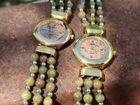 Polished Vintage La Fon Watch with Unakite Beads - Sold Per Item - From South Africa