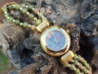 Polished Vintage La Fon Watch with Unakite Beads - Sold Per Item - From South Africa