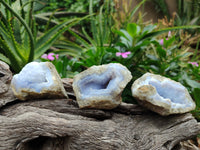 Natural Blue Lace Agate Geode Specimens x 25 Kg Lots - Sold Per Lot - From Malawi