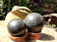 Polished Pharaoh Stone Sphere x 2 From Zimbabwe