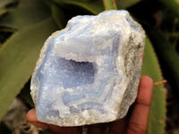 Natural Blue Lace Agate Geode Specimens x 3 From Malawi