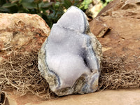 Natural Blue Lace Agate Geode Specimens x 3 From Malawi