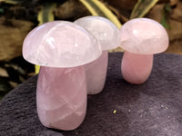 Polished Rose Quartz Mushrooms x 5 From Madagascar