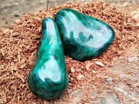 Polished Flower Banded Malachite Free Forms x 12 From Congo