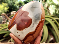 Polished Polychrome Jasper Standing Free Forms x 3 From Mahajanga, Madagascar