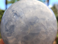 Polished Blue Calcite Spheres x 2 From Madagascar