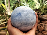 Polished Blue Calcite Spheres x 2 From Madagascar