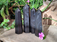 Polished Black Basalt Points x 4 From Antsirabe, Madagascar