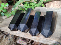 Polished Black Basalt Points x 4 From Antsirabe, Madagascar