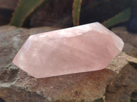 Polished Double Terminated Rose Quartz Points x 6 From Ambatondrazaka, Madagascar