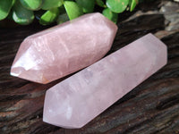 Polished Double Terminated Rose Quartz Points x 6 From Ambatondrazaka, Madagascar