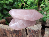 Polished Double Terminated Rose Quartz Points x 6 From Ambatondrazaka, Madagascar