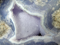 Natural Blue Lace Agate Geode With Amethyst x 1 From Malawi