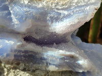 Natural Blue Lace Agate Geode With Amethyst x 1 From Malawi