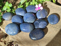 Polished Lazulite Palm Stones x 12 From Madagascar