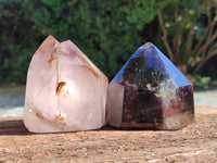 Polished Window Amethyst Quartz Crystals x 2 From Akansobe, Madagascar