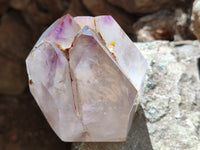 Polished Window Amethyst Quartz Crystals x 2 From Akansobe, Madagascar